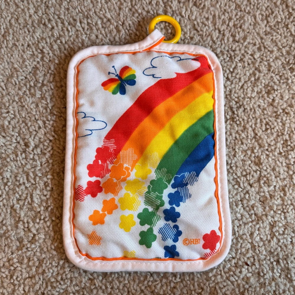 Vintage Rainbow & Butterfly Potholder